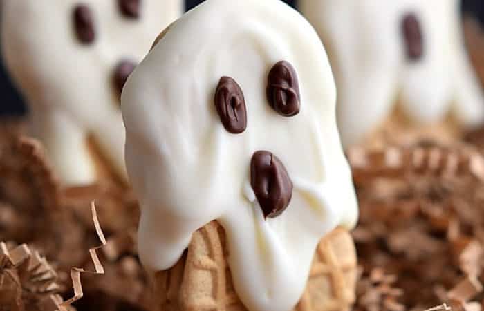 galletas-fantasma Dulces para Halloween: fantasmas de galleta