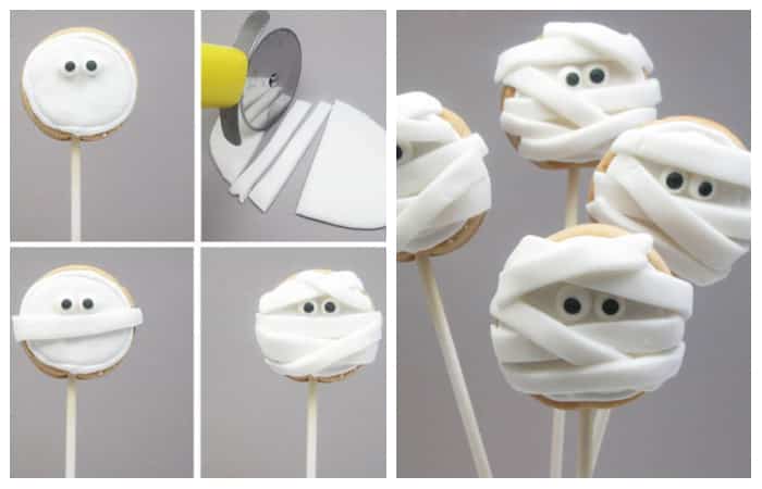 galletas-momia-collage Dulces para Halloween: Piruletas momia