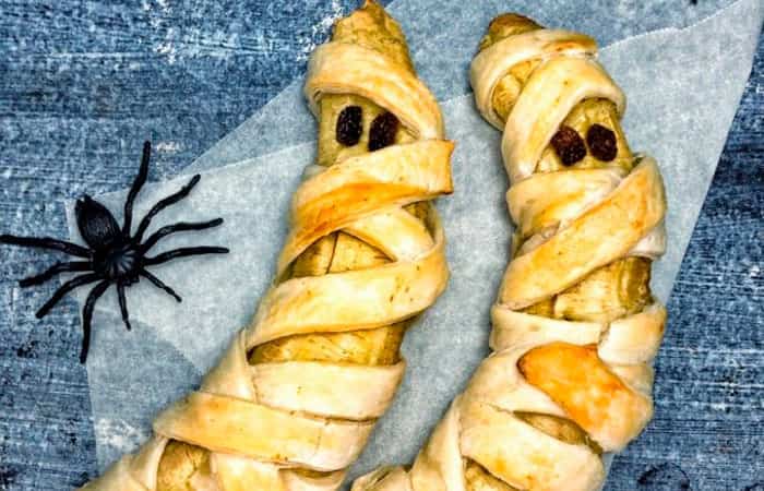 plátanos de halloween: momias plátanos de halloween: momias