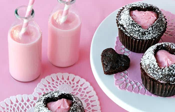 Dulces para San Valentín, cupcakes con corazón Dulces para San Valentín cupcakes