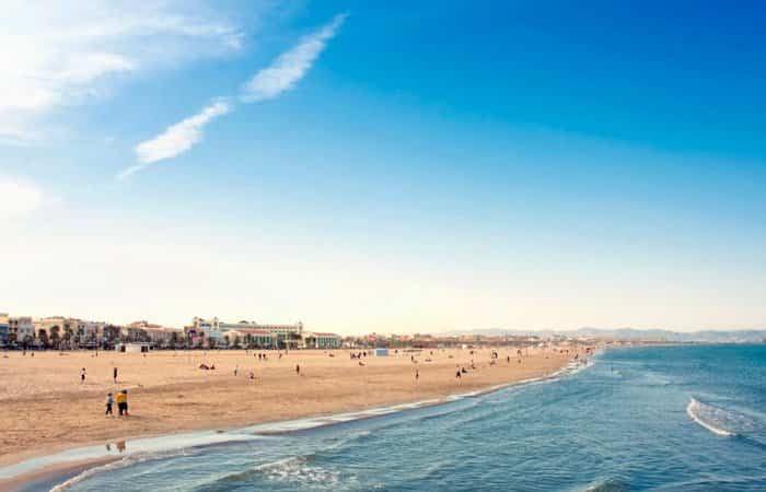 Playa de la Malvarrosa en Valencia