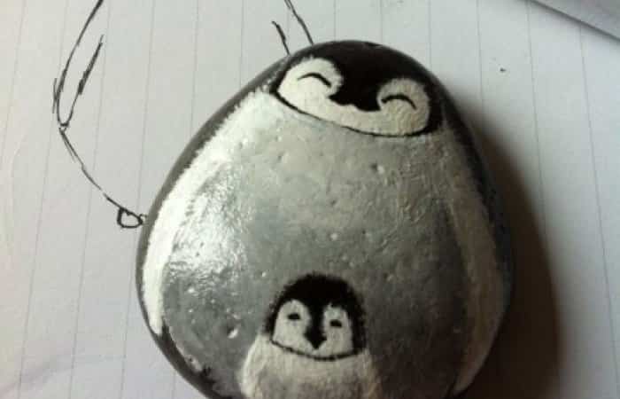 crear pingüino con piedras de playa pingüino con piedras de playa