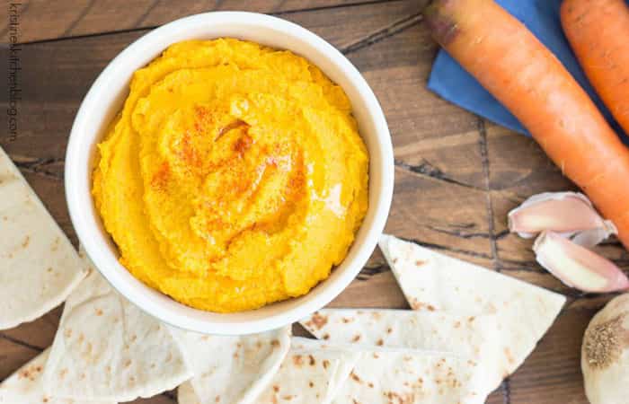 hummus-con-zanahorias-asadas Menú sin gluten para niños: Hummus con zanahorias asadas