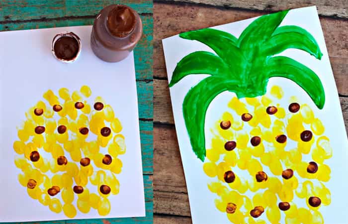 pina-huella-dedos manualidades con pintura de dedos