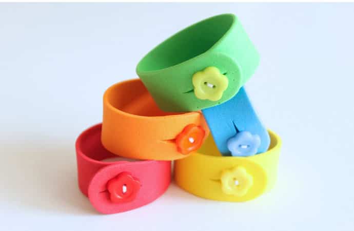 pulseras-goma-eva joyas caseras