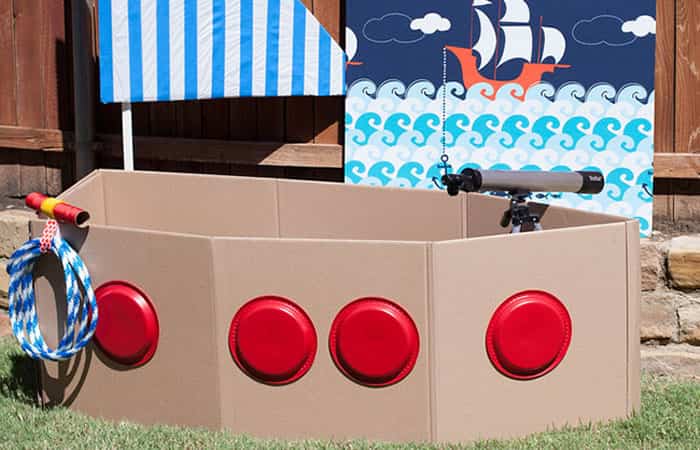 barco-pirata manualidades con cajas de cartón