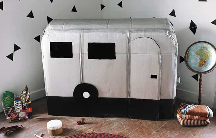 furgoneta-camper manualidades con cajas de cartón