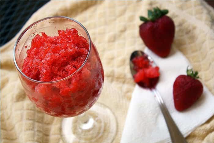 Granizados caseros de frutas. Fresas Granizados caseros de frutas
