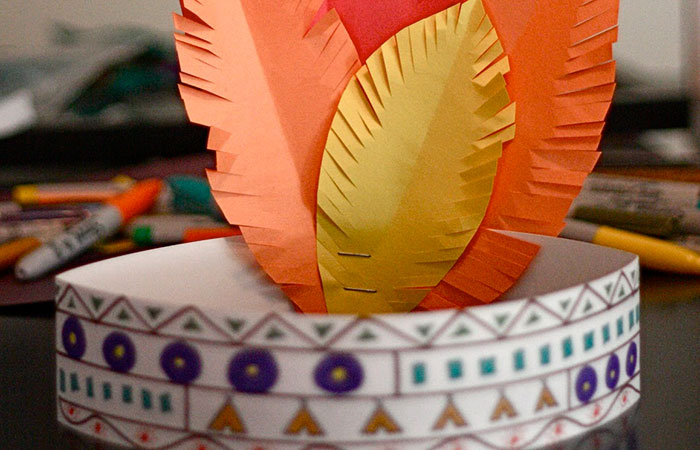 sombrero-plumas manualidades de indios americanos