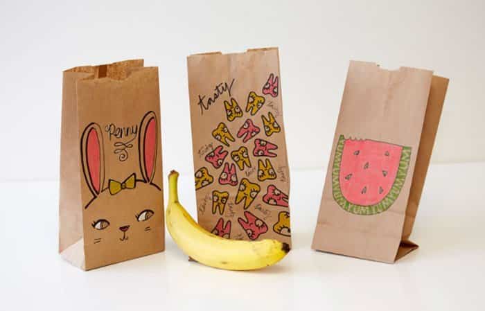Ideas para personalizar el material escolar: Bolsas para la merienda Ideas divertidas para personalizar el material escolar