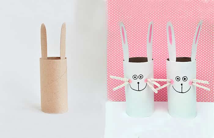 conejo-tubos-papel-higiénico tubos de papel higiénico