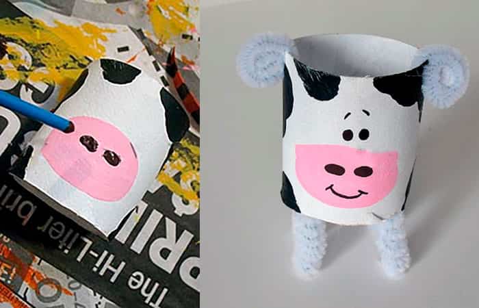 vaca-tubos-papel-higiénico tubos de papel higiénico