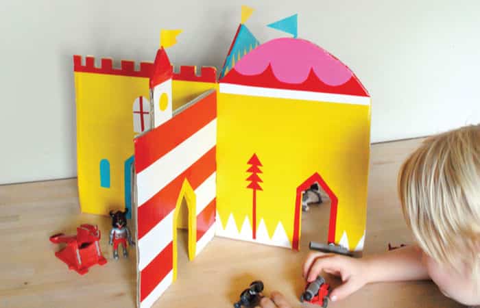 castillo-carton casitas de muñecas con cajas de cartón