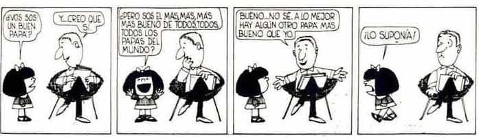 mafalda nacimiento tira de mafalada con su padre