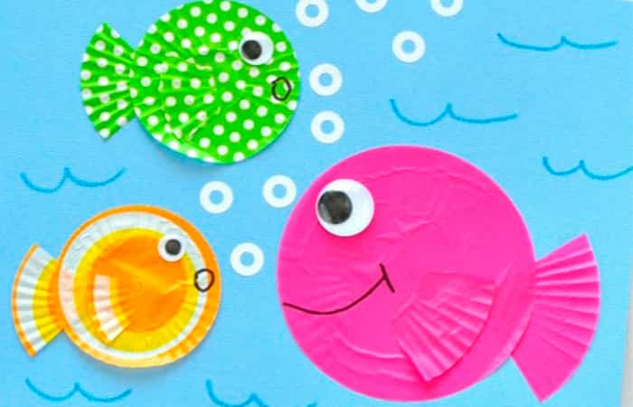 manualidades-con-capsulas-de-papel-para-cupcakes-peces Manualidades con cápsulas de papel para cupcakes, peces