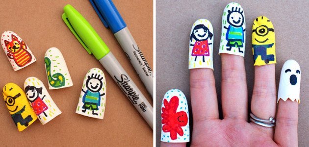 manualidades_con_ninos_marionetas_de_dedos_hechas_con_guantes_de_goma