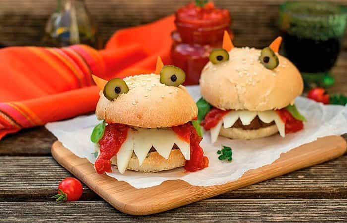 hamburguesa Meriendas para Halloween: Hamburguesa