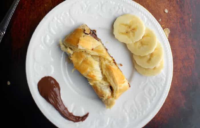 trenza-de-platano-y-chocolate Trenzas-dulces: trenza de hojaldre con plátano y chocolate