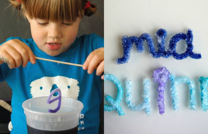 letras de cristal experimentos científicos: letras de cristal