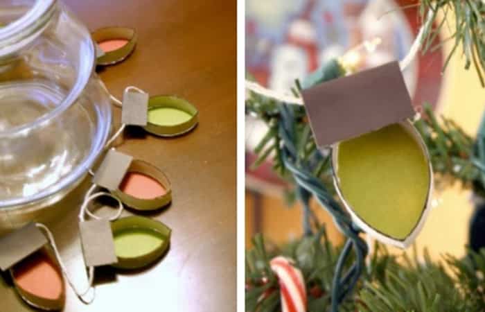 adornos con tubos de papel higiénico luces de navidad falsas adornos con tubos de papel higiénico luces de navidad falsas