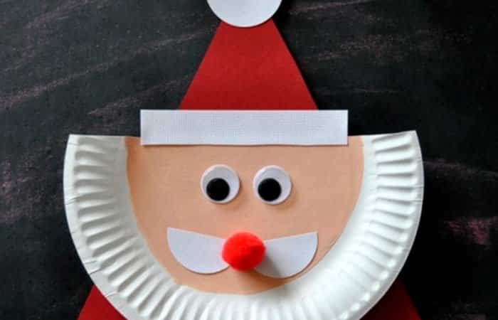 Manualidades-de-Navidad-con-platos-de-carton-Papa-Noel Manualidades de Navidad con platos de cartón Papá Noel