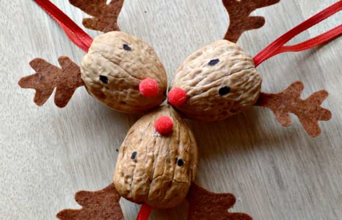 renos de nueces Adornos caseros para el árbol de Navidad renos de nueces