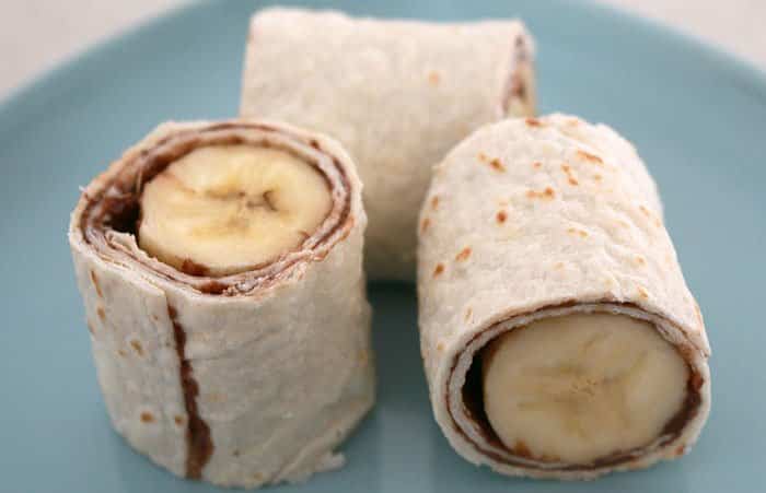 wraps de plátano y chocolate wraps de plátano