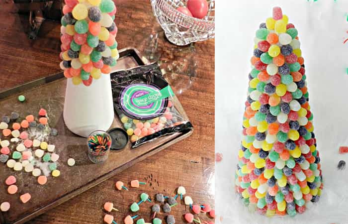 Árbol de gominolas Decorar la mesa de navidad arbol de gominolas
