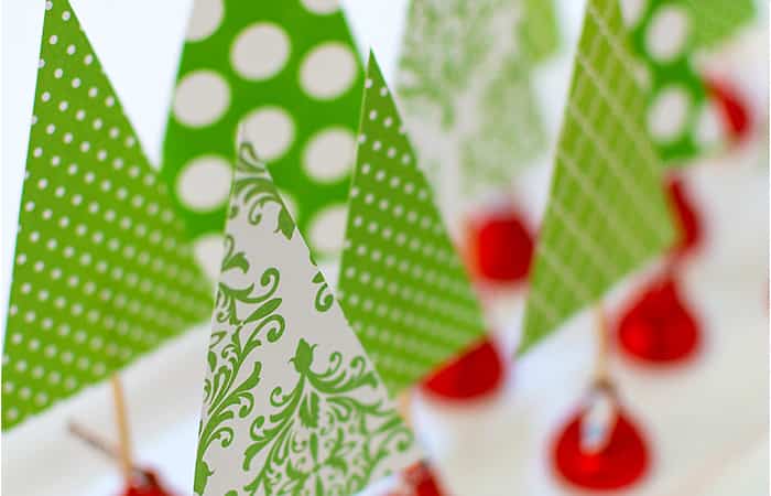 decorar la mesa de Navidad árboles decorar la mesa de navidad arboles de papel