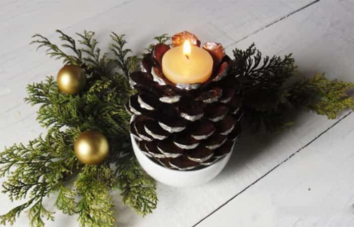 decorar la mesa de Navidad abetos decorar la mesa de navidad candelabro de navidad