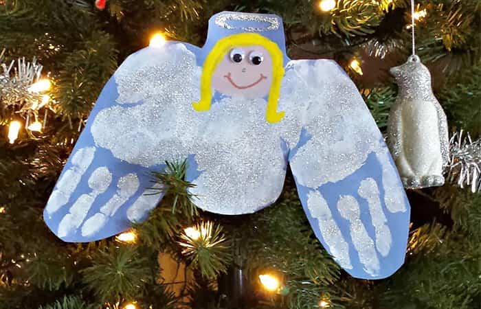 manualidades navideñas con manos angel Manualidades navideñas con manos ángel para el árbol