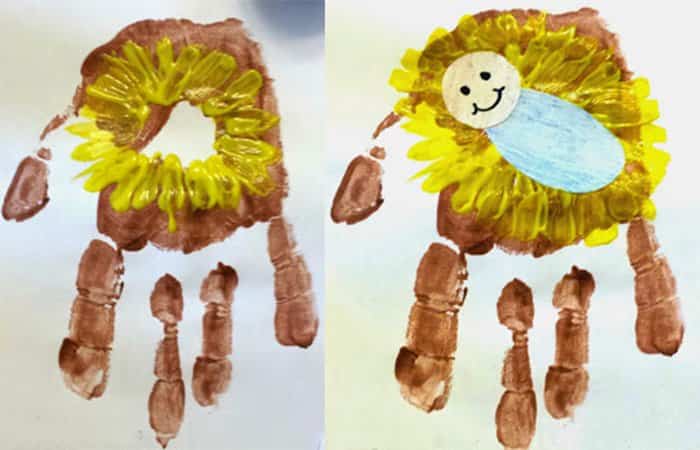 Manualidades navideñas con manos Manualidades navideñas con las manos el niño en el pesebre