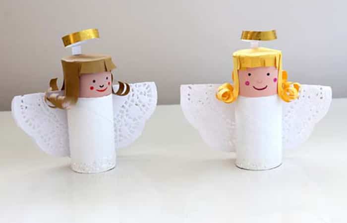 manualidades con tubos de papel higiénico ángeles Manualidades de navidad con tubos de papel higiénico ángeles