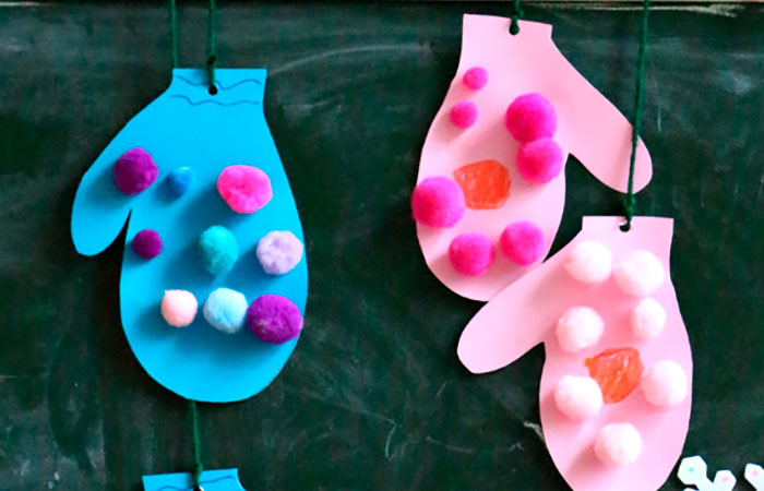 manualidades-invernales-manoplas-cartulina manualidades de invierno para niños: manoplas de cartulina