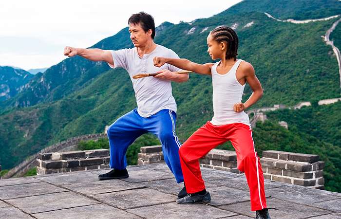 fotograma de karate Kid con Jaden Smith y Jackie Chang películas contra la violencia: The Karate Kid 2010