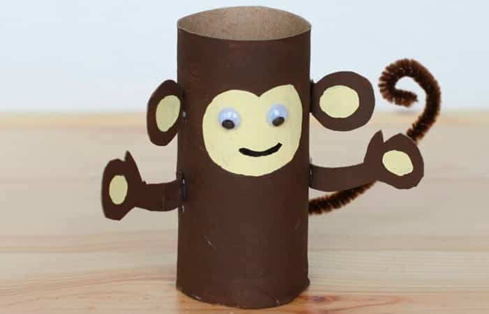 animales-salvajes-con-tubos-de-papel-higienico-mono Animales salvajes con tubos de papel higiénico, mono