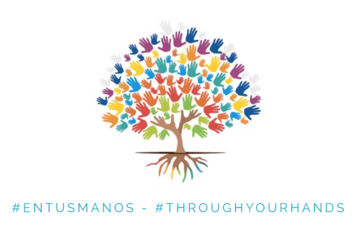 Símbolo de la campaña en tus manos asion Dibujo de árbol hecho con manitas de colores, símbolo de la campaña en tus manos