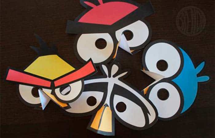 Antifaces con plantilla para imprimir Antifaces con plantilla para imprimir: angry birds