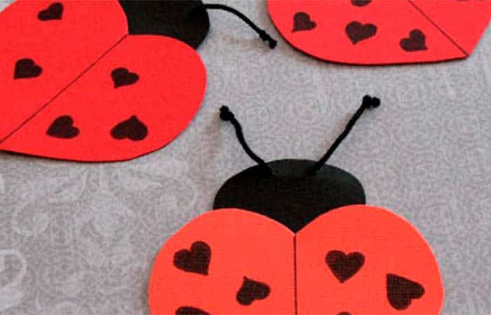 Tarjetas de San Valentín mariquitas de corazon Tarjetas de San Valentín mariquitas