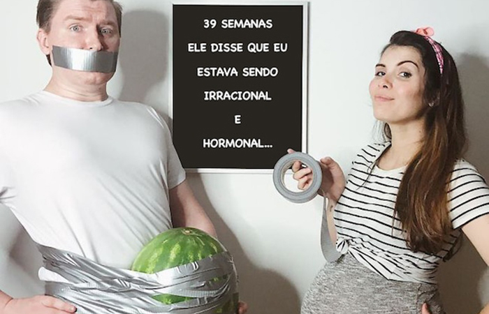 Cómo hacer fotos divertidas de embarazo Fotos divertidas de embarazo: broma de pareja