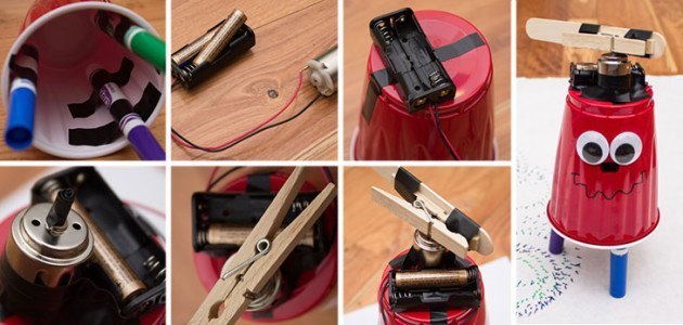 Manualidades con niños: crea tu propio robot manualidades_con_ninos_robot_casero_con_motor