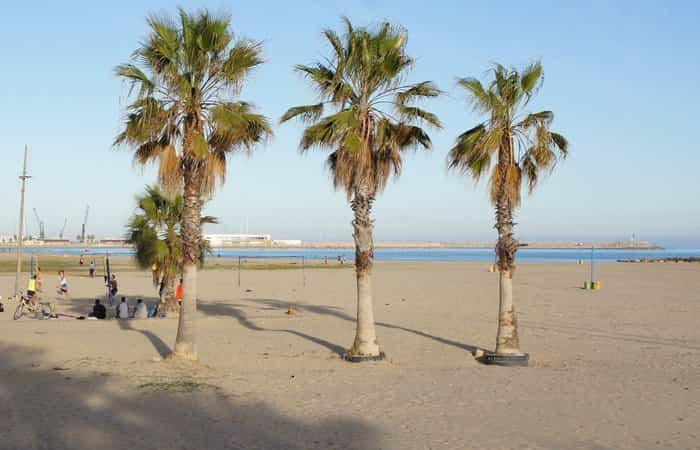 Playa de Ribes Roges en Vilanova i la Geltrú, Barcelona