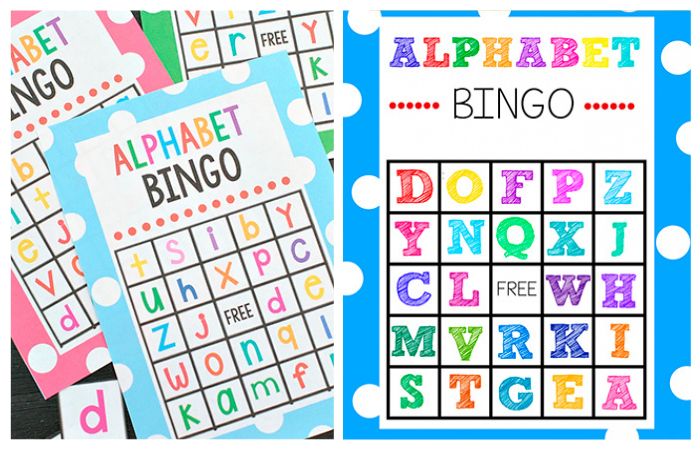 los niños trabajan la rapidez mental en este bingo del alfabeto Bingo del alfabeto