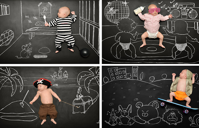 Cómo hacer fotos de tu bebé con una pizarra fotos de tu bebé en una pizarra con dibujos temáticos
