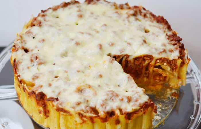 cocina-italiana-pastel-de-rigatoni-con-carne-picada Cocina italiana pastel de rigatoni con carne picada