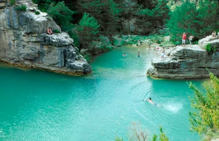 Pozo Pígalo y las Pozas del río Arba de Luesia en Zaragoza