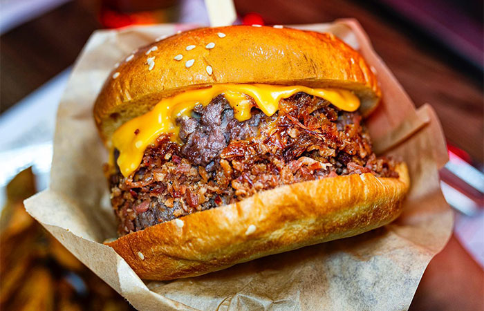 Hamburguesa con queso y cebolla de Goiko Goiko