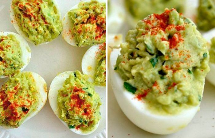 Recetas fáciles con huevos: Huevos duros rellenos de aguacate Huevos rellenos con aguacate