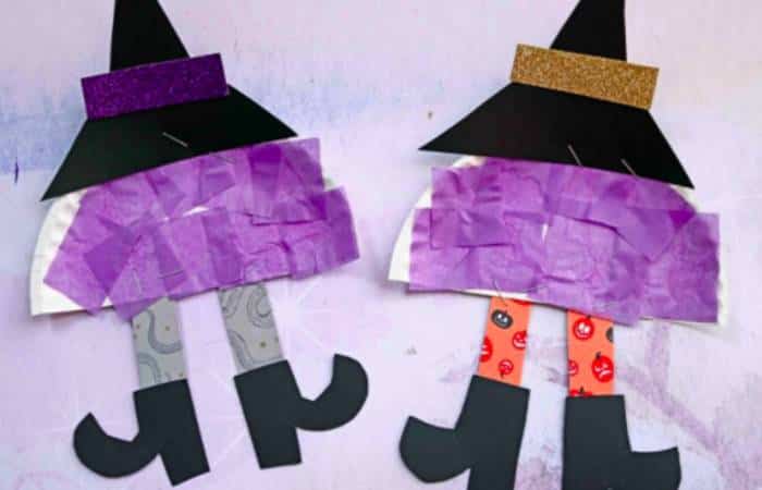 brujas-halloween-platos-desechables Manualidades con platos desechables para Halloween