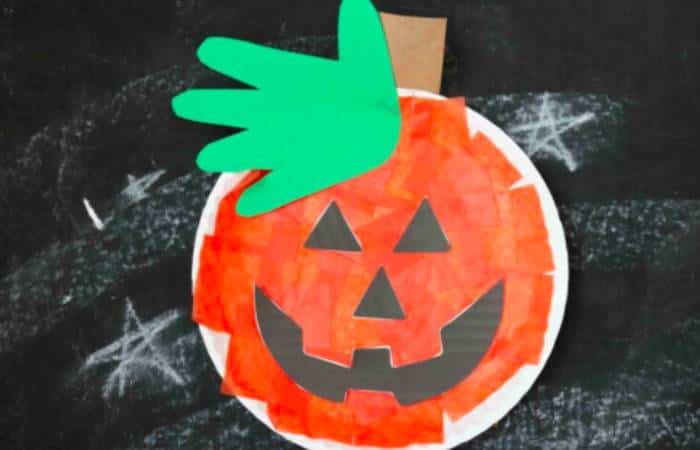 calabazas-halloween-platos-desechables Manualidades con platos desechables para Halloween